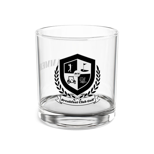 The "hammer" Rocks Glass, 10oz black logo