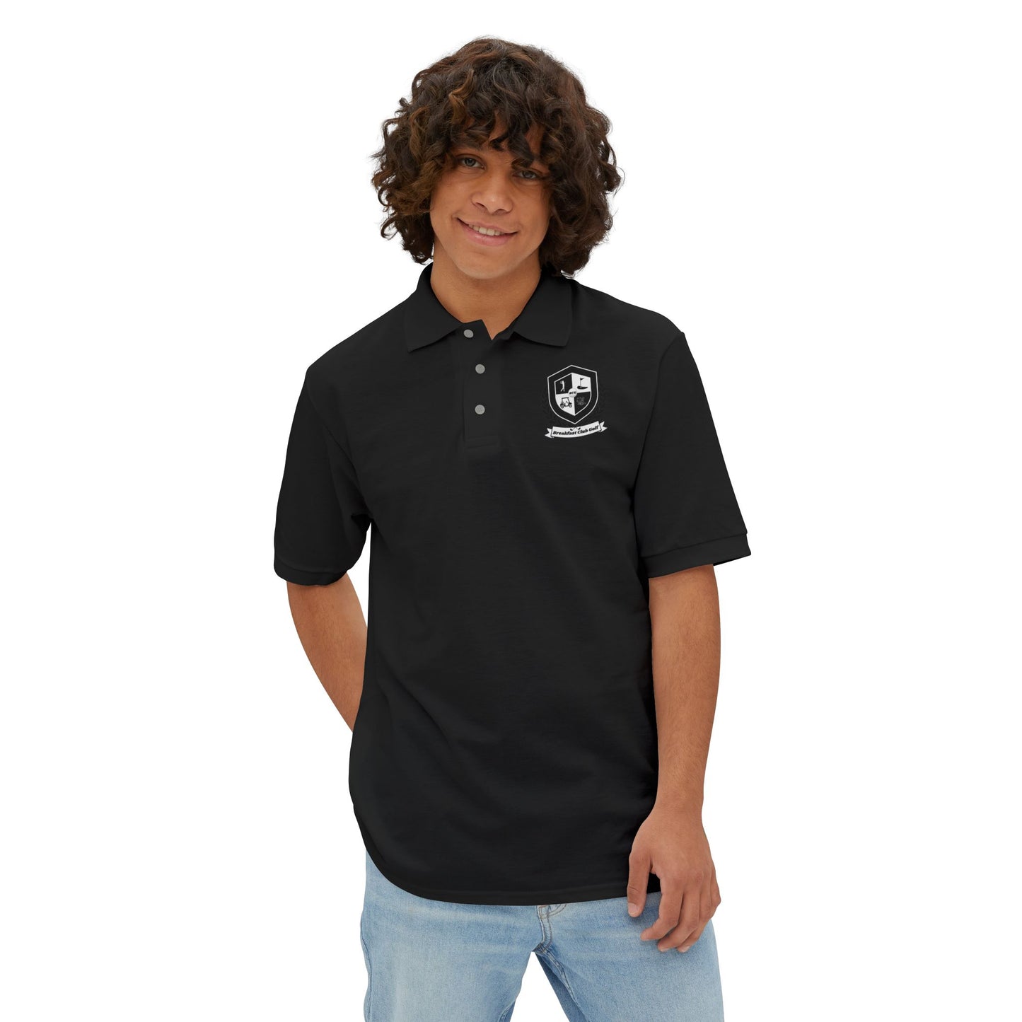 "The Levi" Breakfast Club Golf "Black Tees Collection" Men's Piqué Polo