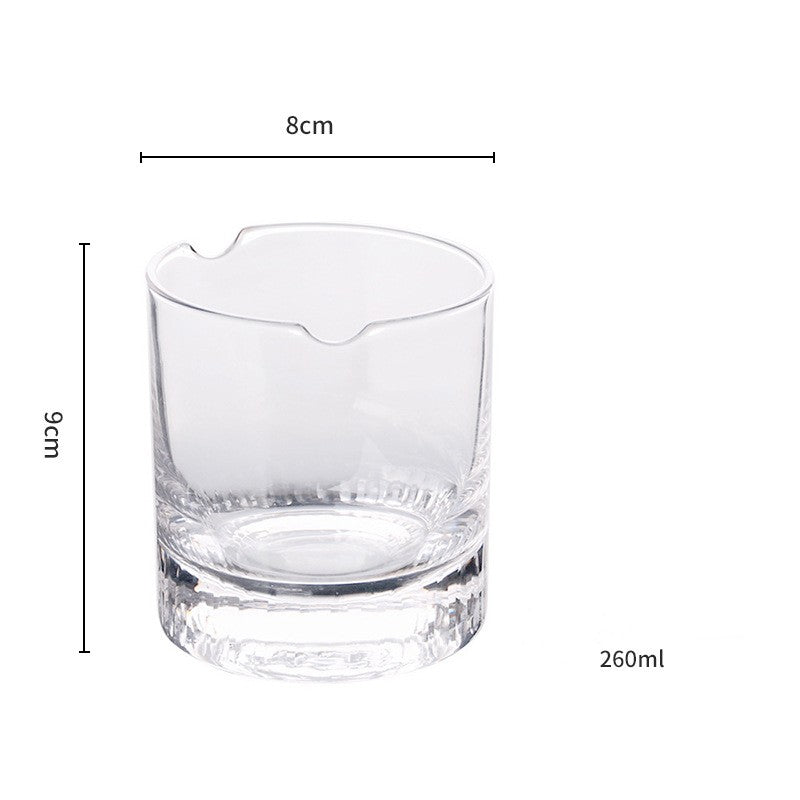 Artificial Groove Carved Crystal Glass Cigar Cup