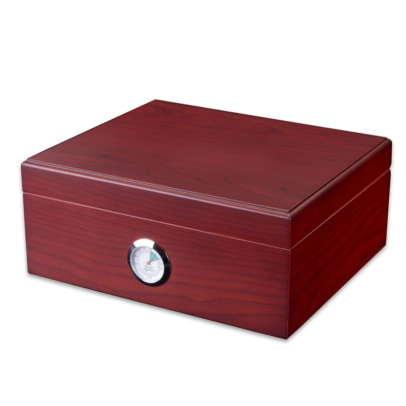 Cedar Wood Humidor Smoking Sets Cherry Black Cigar Storage Box with Cigar Ashtray Cutter Leather Case Gift Sets