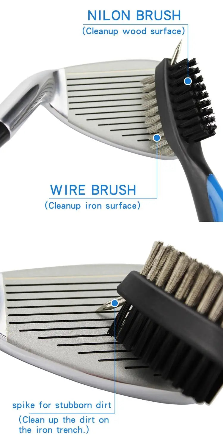 Golf Club Brush Golf Groove Cleaning Brush 2 Sided Golf Putter Wedge Ball Groove Cleaner Kit Cleaning Tool Gof Accessories