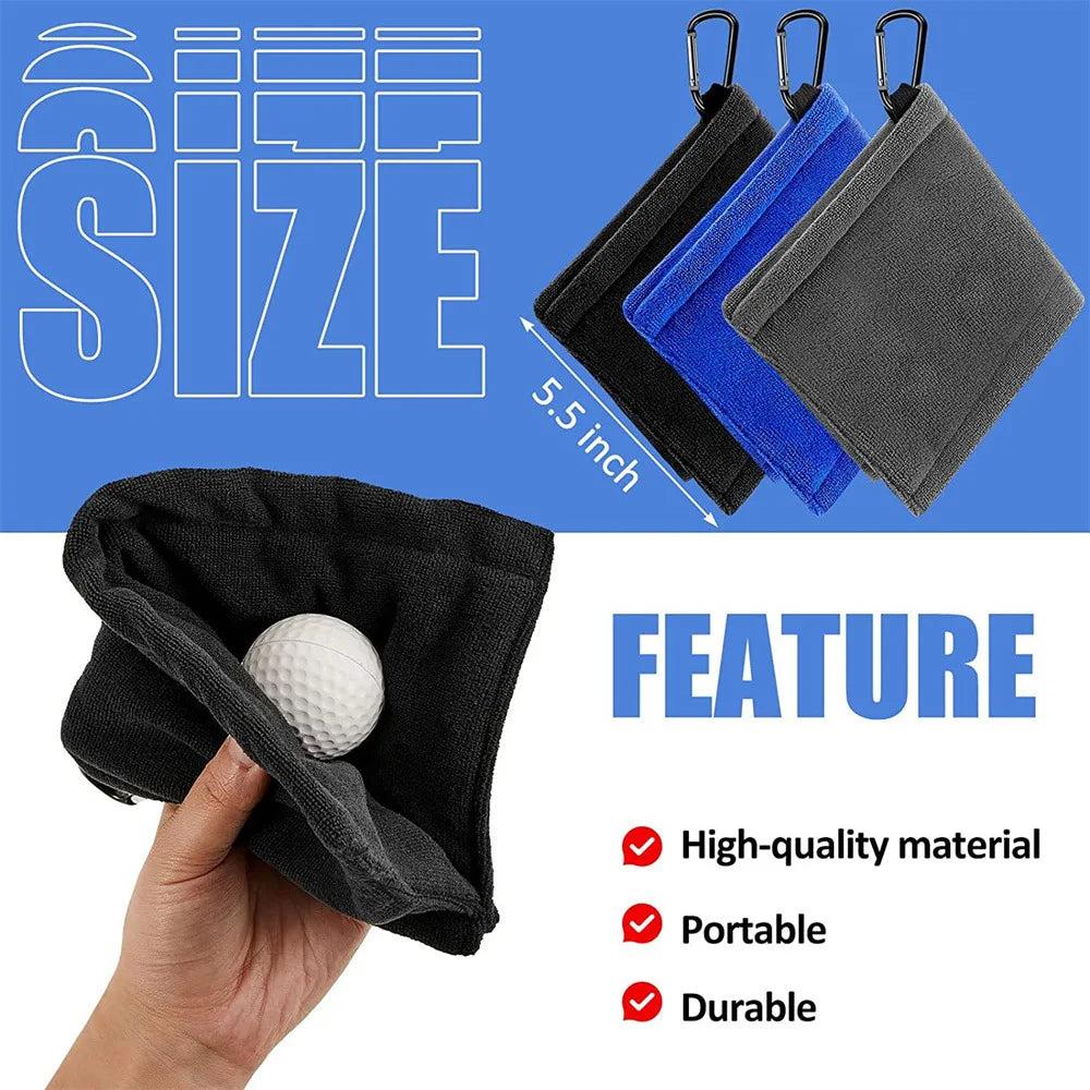 Clean your Balls !!   Golf Ball Cleaning Towel with Carabiner Hook