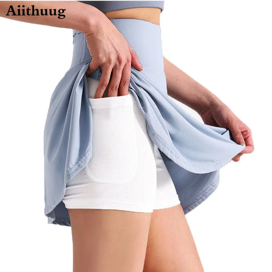 Aiithuug Side Pocket Zipper Golf/Tennis Skirt Athletic Pleated Mini Skirt Performance Golf Tennis Skorts Skirts for Women with Pocket