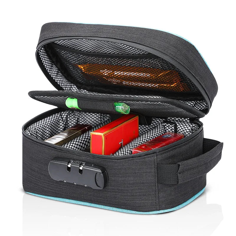 The "Spencer" Smell Proof Cigarette Smoking Stash Bag Tobacco Herbs Combination Lock Container Cigar Grinder Pipe Travel Box Digital Bag