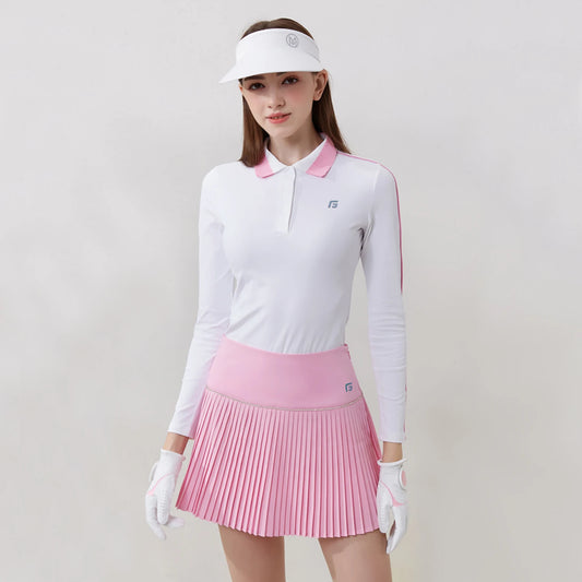 Golfist Golf Women Autumn Spring Suits Long-sleeve Polo Shirt Short Little Pleated Skirt Golf Tennis Women Sports Clothing