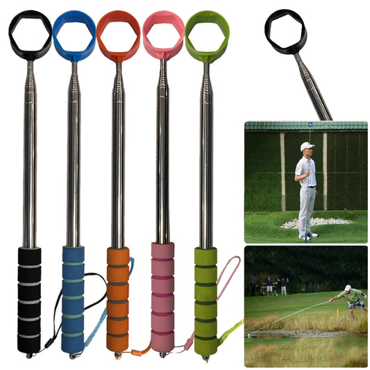 8+ FT Stainless Ball Retriever Telescopic Golf Ball Picker Non-Slip Handle Extendable Golf Ball Retriever