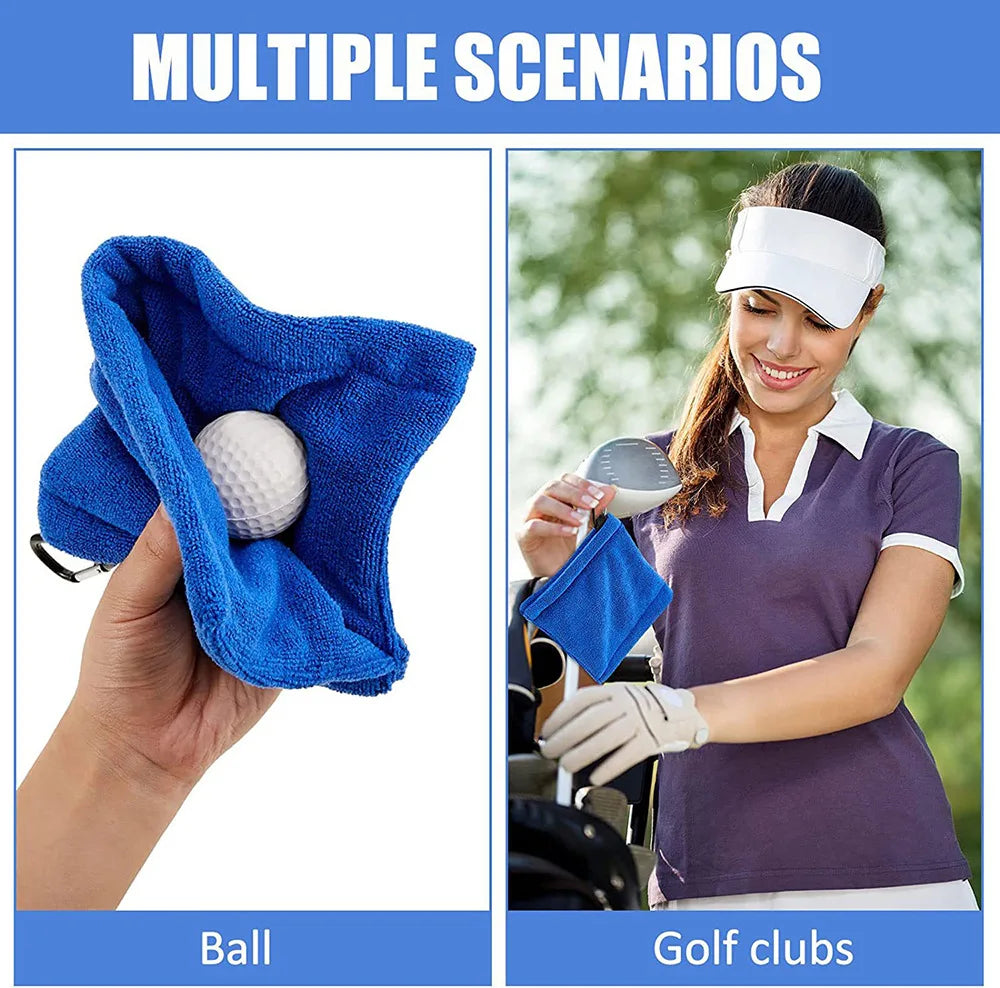 Clean your Balls !!   Golf Ball Cleaning Towel with Carabiner Hook